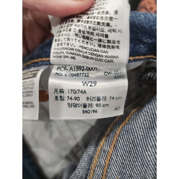 DENIM TEARS x Levi’s 501 Jeans Cotton Black Red Clay Stamped Wreath Men's 29x32 - Picture 6 of 9